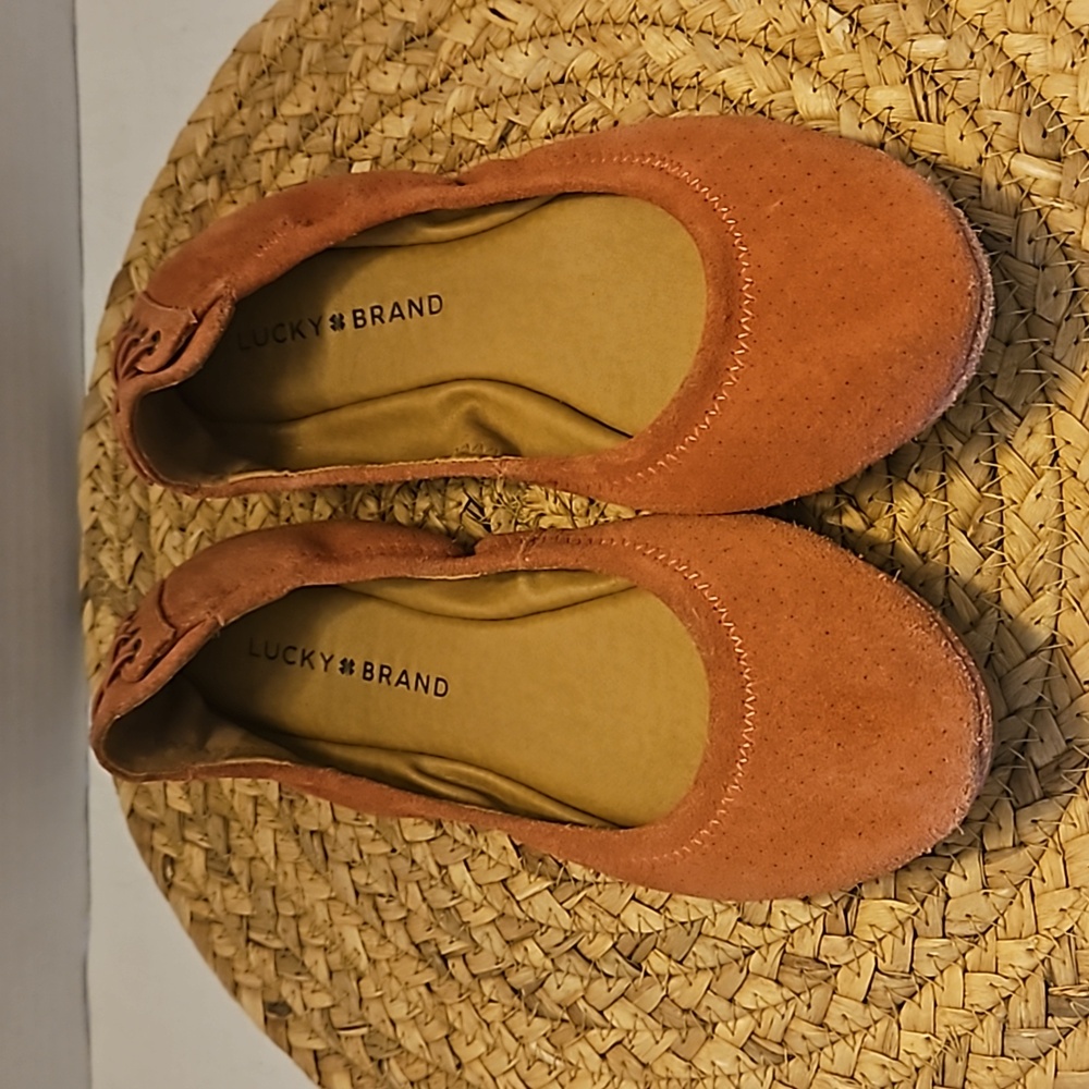 Lucky Brand | Women's Clay Rose Suede Upper Corset Lace Back Ballet Flats Sz 6
